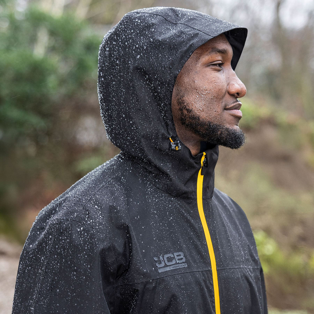 JCB Workwear Lightweight Waterproof Hooded Jacket