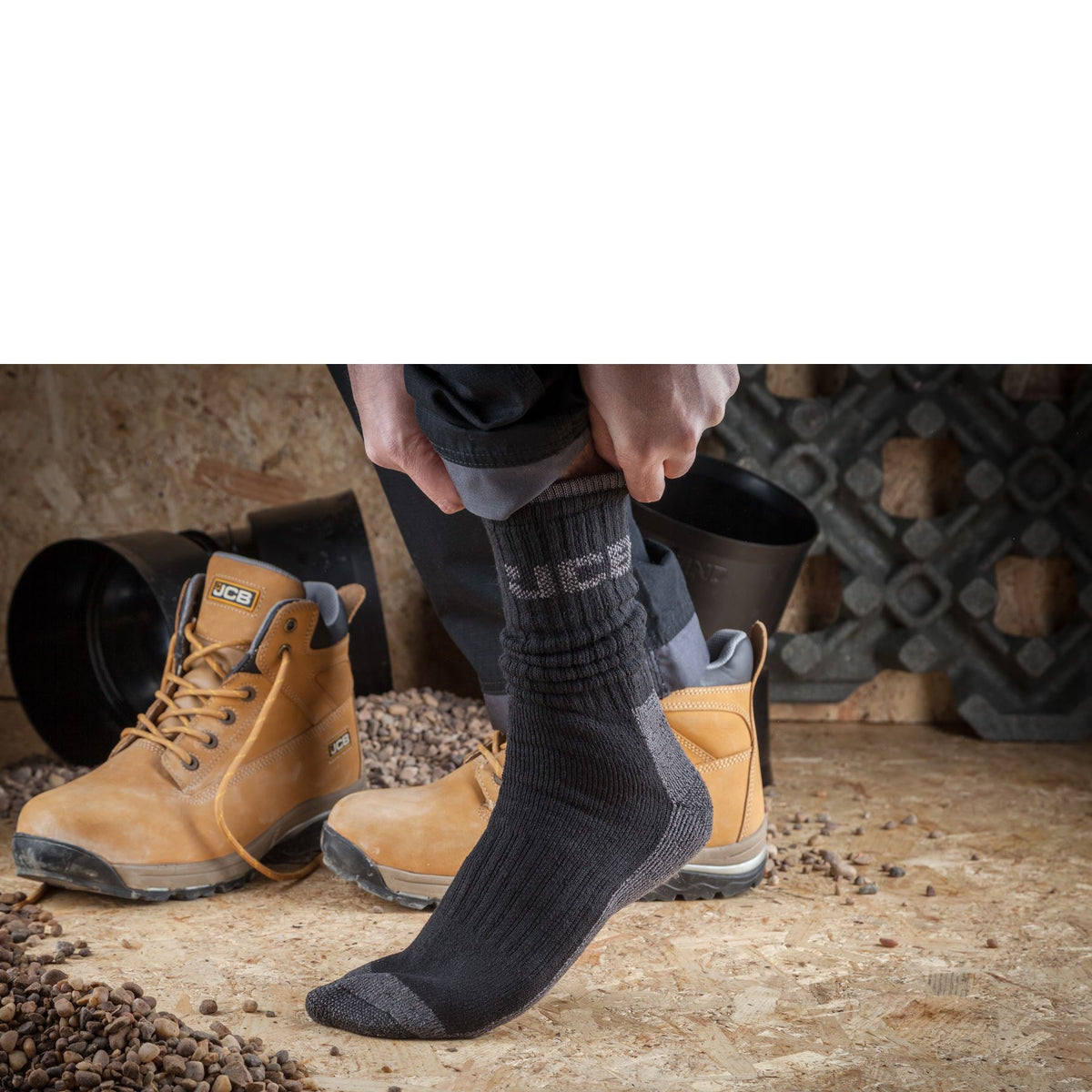 JCB Workwear Heavy Duty Work Socks (3 Pack)